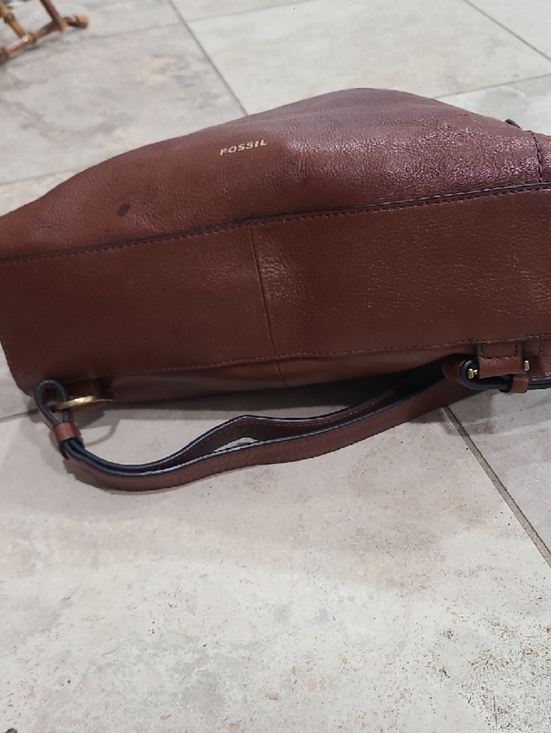 Fossil Cognac Brown Leather Convertible Backpack Tote main image 4